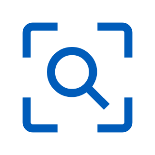 Icon of a magnifying glass, representing “better data, better insights” principle