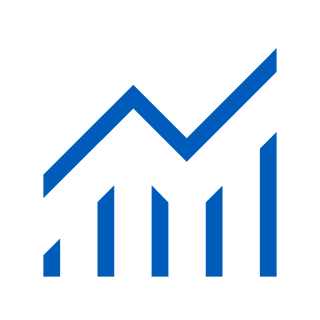 Icon of a graph line going up, representing “rigorously raise the bar” principle