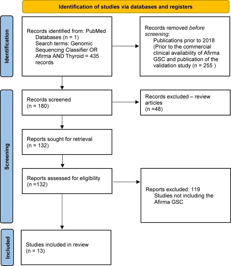 afirma identification of studies via databases and registers flow chart
