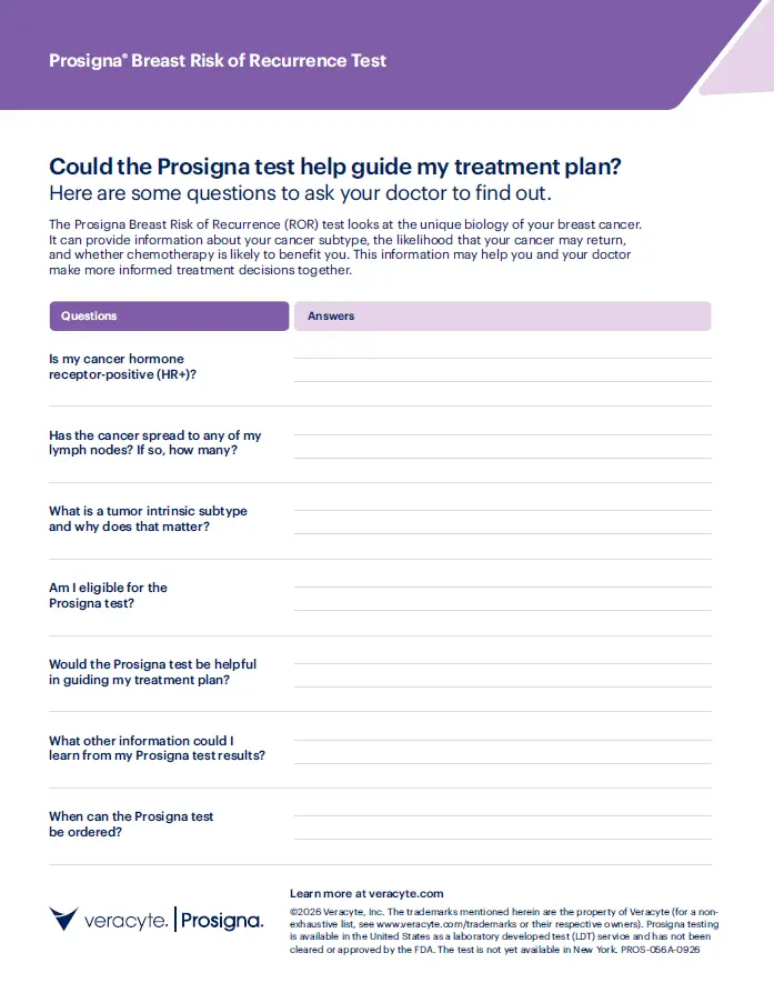 Prosigna questions to ask your doctor pdf cover