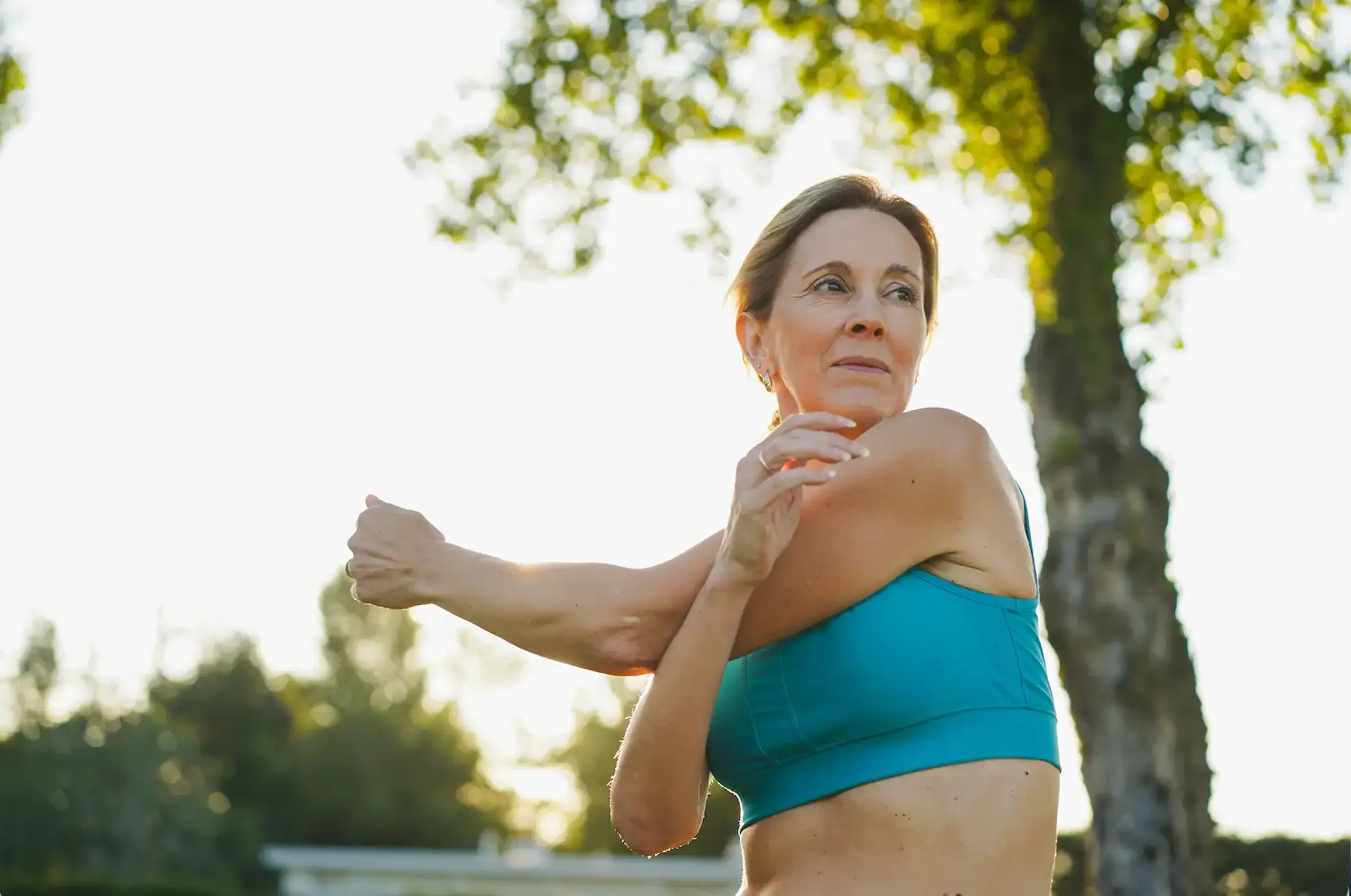 active woman exercising outside