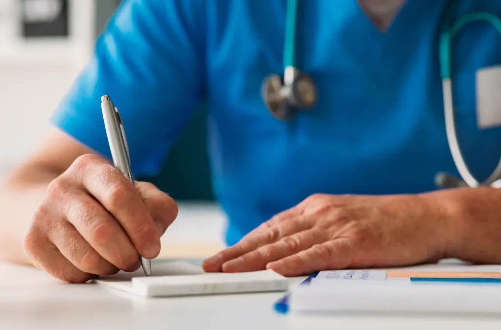 provider working at their desk